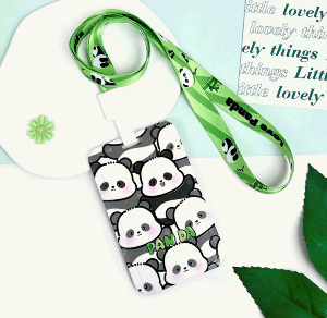 Футляр для карт на ленте 'Many panda'