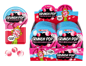 CRUNCH POP сублимированные жевательные конфеты со вкусом клубники со сливками, блок 24 шт. (10г х 24 х 12)