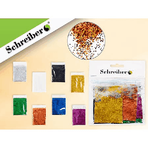 Блестки декоративные ' Schreiber ' 8цв 5г, пакет