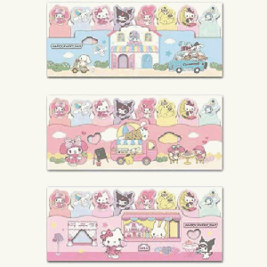 Набор бумажных стикеров 'Hello Kitty and friends' 5,4*12,5 см, 77403 Набор бумажных стикеров 'Hello Kitty and friends' 5,4*12,5 см