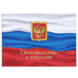Папка адресная с файлом ламинированная А5 Свидетельство о рождении Флаг, тиснение фольгой, ' Имидж '