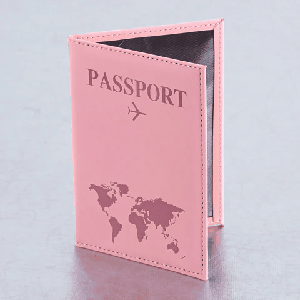 Обложка для паспорта 'Passport map', экокожа soft-touch, розовая, STAFF, 238759