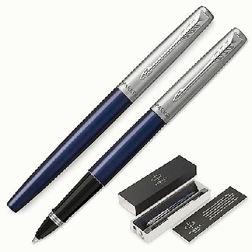 Ручка-роллер подарочная ' Parker ' Jotter Core Royal Blue CT, черная 0,5мм, цвет корпуса-синий/хром, подарочная упаковка