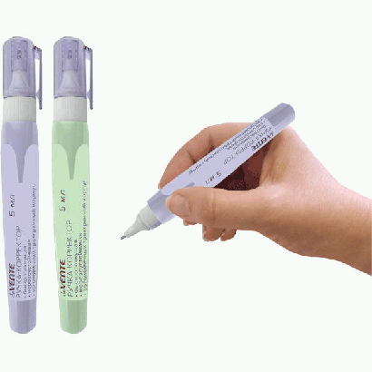 Ручка-корректор 'deVENTE. Mentality' 05 мл, с эргономичным корпусом, быстросохнущая, трубчатая система подачи, цвета корпуса сиреневый и мятный, в картонном дисплее с пластиковым п