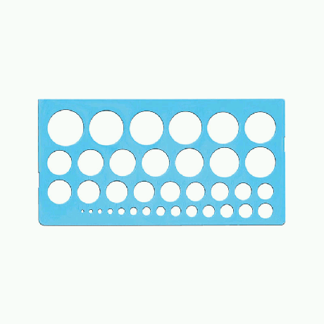 Трафарет окружностей 1-36мм 4 цв.