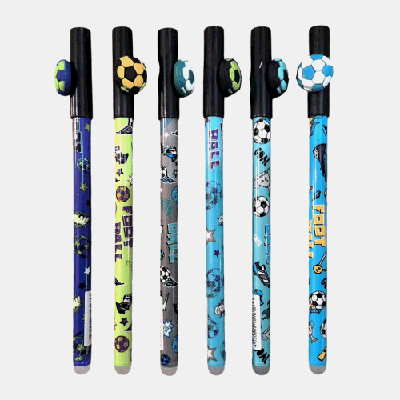 Ручка гелевая со стираемыми черналами 'Футбол', 0,5 мм, синяя, цвета в ассортимент, 78161 Ручка гелевая со стираемыми черналами 'Футбол', 0,5 мм, синяя, цвета в ассортименте