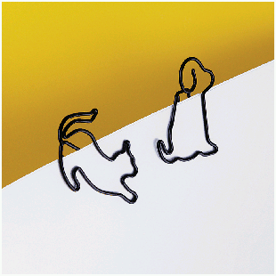 Скрепки фигурные 19мм, Meshu 'Cat&Dog ', 4шт., пакет с европодвесом