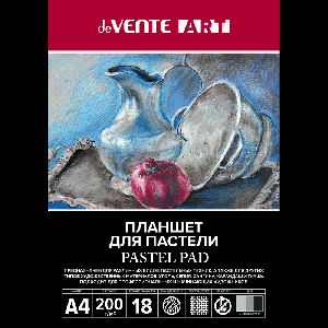 Планшет для пастели A4 18 листов 'deVENTE. ART. Оттенки серого' блок бумага 200 г/м?, холст, 3 цвета, обложка мелованный картон 210 г/м? и картонная подложка 2 мм, склейка, термоус
