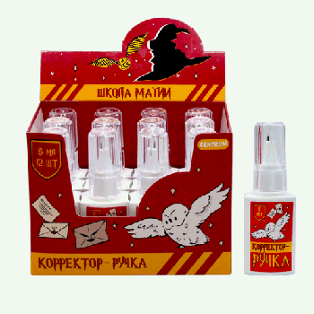 Корректор-ручка Школа магия 6 мл, с металлическим наконечником, в дисплее