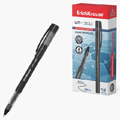 Роллер ' Erich Krause ' UT-1300 черный 0,7мм, толщина письма 0,4мм