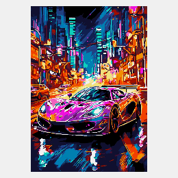 Картина по номерам на картоне 20*28,5 см 'Городской дрифт'