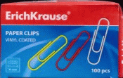 Скрепки 33 мм 100 шт. Erich Krause цвет. в к/к