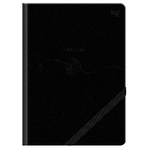 Записная книжка А6, 80л., BG 'Тонкая грань', кожзам, фактурное тиснение, с резинкой, черный