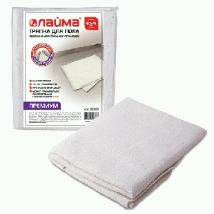 Тряпка для мытья пола ЛАЙМА премиум, 60х75 см, 50% вискоза, 40% хлопок, 10% полиэстер, плотность 200 г/м2, 600838