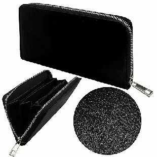 Кошелек ' KWELT ' на молнии Черный, отделение для монет на молнии, отделение для карточек, отделение для купюр, текстиль, 19*10см