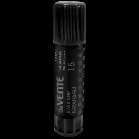 Клеящий карандаш PVP основа 'deVENTE. TOTAL BLACK' 15 г (быстросохнущий) в картонном дисплее с пластиковым поддоном, ассорти 4 пастельных цвета корпуса
