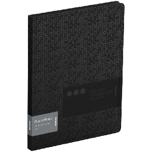 Папка c зажимом Berlingo 'DoubleBlack' А4, пластик, 17мм, 600мкм, черная, с внутр. карманом, с рисунком