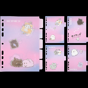 Разделитель листов 'deVENTE. Ghost Meow' A5 (160x210 мм) полипропилен 140 мкм, искрящаяся фактура, с рисунком, индивидуальная упаковка, 5 шт, индивидуальная упаковка