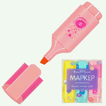 Набор текстовыделителей ' Bruno Vosconti ' Sweet Marker Zefir 3 цвета 1-5мм