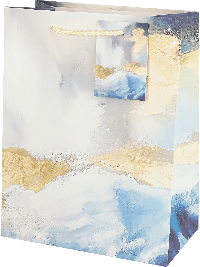 Dream cards Пакет подарочный с мат. лам. 18*23*10 см ( M) Голубые изыски, 210 г ПКП-9414