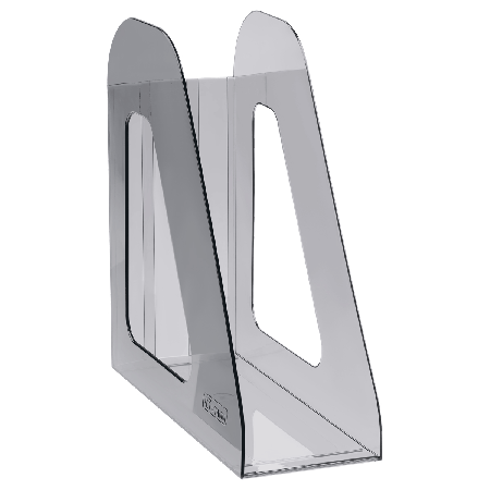 Лоток для бумаг вертикальный СТАММ 'Фаворит', тонированный черный, ширина 90мм