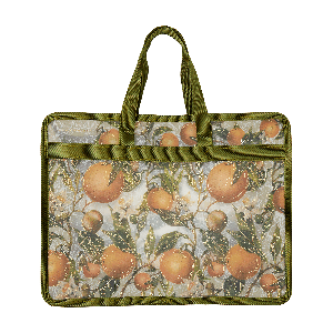 Папка портфель на молнии, с окантовкой 'flora.oranges', а4