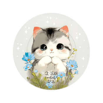Тарелки бумажные MESHU 'Cute cat', 18см, 6шт.