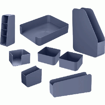 Набор настольных аксессуаров 'deVENTE. Marandi', 8 предметов, глубокий синий с оттенками серого