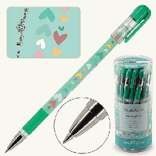Ручка шариковая ' BV ' MagicWrite Сердечки бирюзов