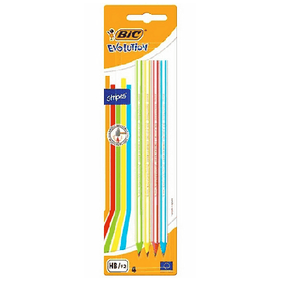 Карандаш ч/гр ' BiC ' Evolution Pastel HB с ластиком, шестигранный, пластиковый, цвет корпуса- разноцветный, заточенный, картонная упаковка