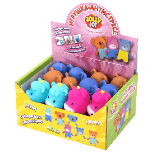 Игрушка-антистресс 'ЖИВОТНЫЕ В КОСТЮМЧИКЕ', ассорти 6 видов, дисплей, JOLLY JOT (ДЖОЛЛИ ДЖОТ), 665787