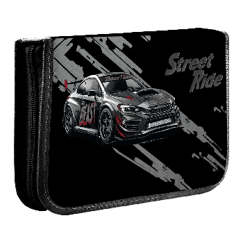 Пенал. ЧЁРНАЯ МАШИНА. Материал: полиэстер. Комплектность: без наполнения. Размер: 13.3x20x3.5 см. Количество отделений - 1. Застёжка - молния. Материал собачки: металл. Отделка: су