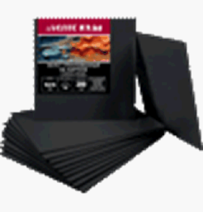 Холст на картоне 15x15 см грунтованный 'deVENTE. ART' 100% хлопок 280 г/м?, мелкое зерно, цвет черный, термоусадочная пленка