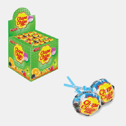 Карамель CHUPA CHUPS (Чупа-Чупс) фруктовая с соком + кола, 12 г, ш/к 34595