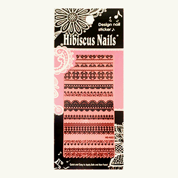 Наклейки для ногтей HD-A022 Кружево черное 7*17см