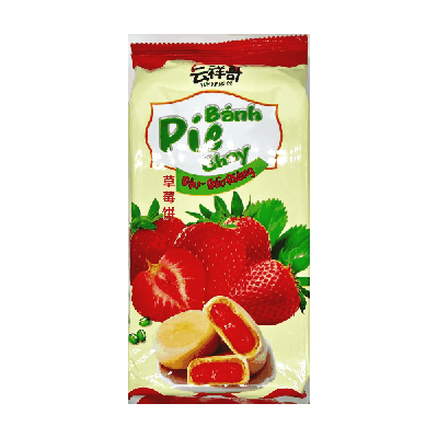 Печенье с джемом 1 шт., Yun Xiang Ge. Banh Pie Chay. Dau-Sau Rieng, со вкусом клубники, 300гр. (30шт. в коробке)