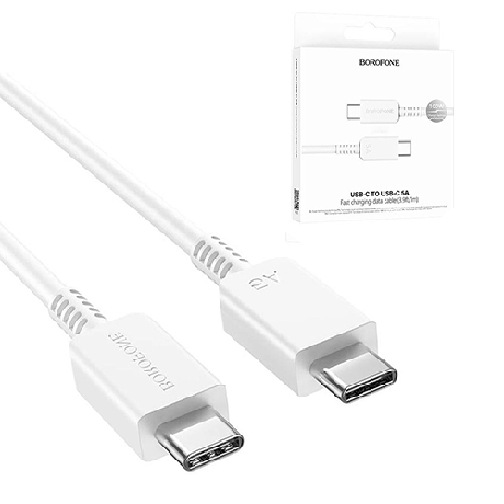 Кабель сетевой Type-C - Type-C ' Hoco ' X37 Cool power белый, круглый, 1м, 3A, QC3.0, PD3.0, 60W, силикон