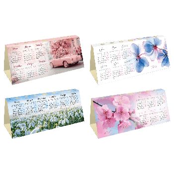 Календарь-домик с высечкой, 210*85 мм BG 'Цветы', ассорти, 2026г.