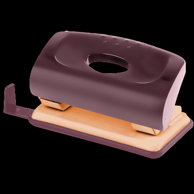 Дырокол 'deVENTE. Esthetics' (12 листов) пластиковый с линейкой, в картонной коробке, цвет бургунди, с металлической базой цвета розового золота