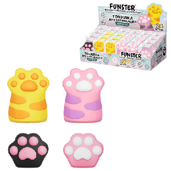 Точилка фигурная FUNSTER (ФАНСТЕР) 'Лапка 1', 1 отверстие, ассорти, в дисплее, 274058