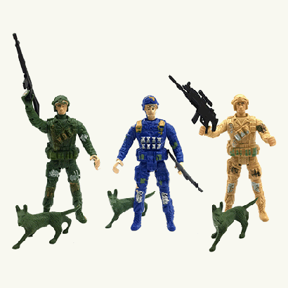 Набор солдатиков ' Solder Modern War ' ассорти, 3 предмета в наборе: солдат, собака, автомат, пакет (3 дизайна без возможности выбора)