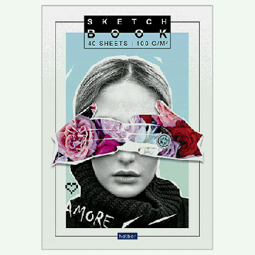 Скетчпад А5 40л ' Hatber ' Premium Journal_№1, без линовки, обложка - глянцевый ламинированный картон, склейка, белый блок, плотность 100г/м2, 2 дизайна, жесткая подложка