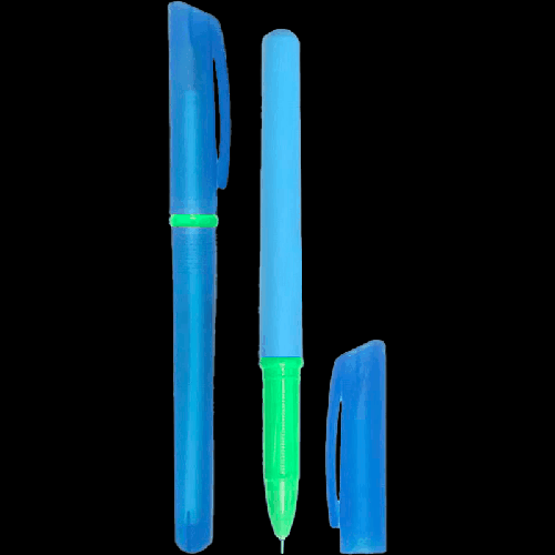 Ручка гелевая стираемая 'Attomex. ' d=0,5 мм, с ластиком, сменный стержень, индивидуальная маркировка, корпус салатово-голубой, игольчатый пишущий узел, синяя