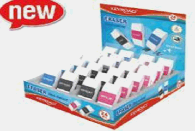 Ластик keyroad duo color fun, ассорти, дисплей