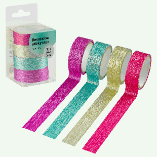 Набор клейких декоративных лент MESHU 'Glitter lines', 4шт