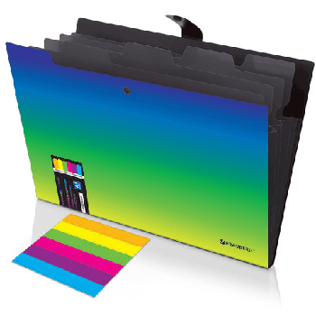 Папка-органайзер на кнопке 5 отделений, BRAUBERG GRADE, A4, зелено-голубой градиент, 274092