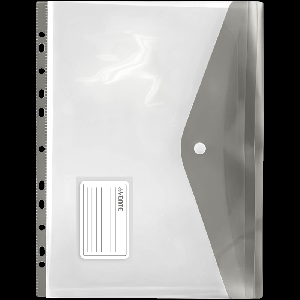 Папка-вкладыш с расширением и клапаном на кнопке 'deVENTE' A4 (243x310x20 мм) горизонтальная, полипропилен 140 мкм конверт, 190 мкм клапан, расширение 20 мм, карман и этикетка для