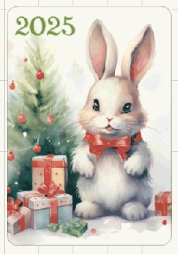 Карманный календарик 2025 НГ Кролик