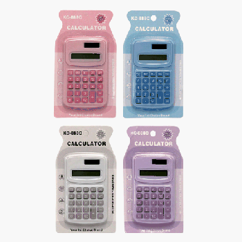 Калькулятор 8-разрядный 100х64х10 мм, пастель 4 цвета в ассортименте (белый, голубой, розовый, фиолетовый), блистер, 78173 Калькулятор 8-разрядный 100х64х10 мм, пастель 4 цвета в а