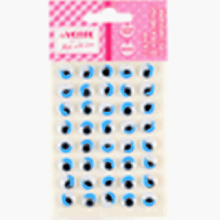 Глазки декоративные 'deVENTE' круглые пластиковые, с ресницами, цвет синий, 10 мм, 40 шт в пластиковом пакете с блистерным подвесом